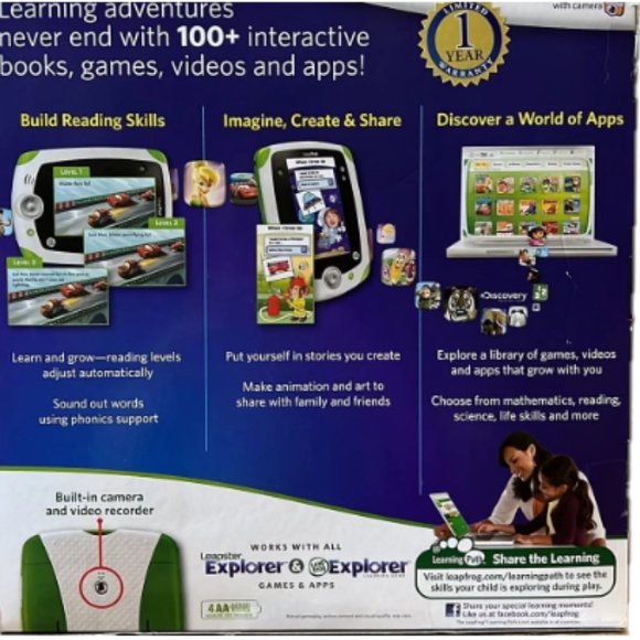 Leapfrog LeapPad Explorer Learning Tablet, Green/white NWT! - Picture 4 of 9